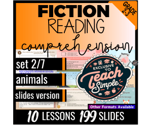 Reading Comprehension Passages Fiction Set 2 - Animals (Google Slides)