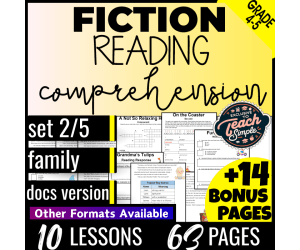 Reading Comprehension Passages Fiction Set 2 - Family (Google Docs)