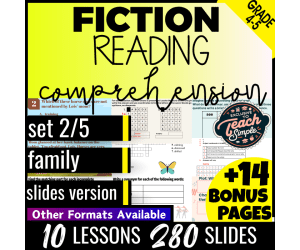 Reading Comprehension Passages Fiction Set 2 - Family (Google Slides)