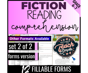 Reading Comprehension Passages Fiction Set 2 (Google Forms)