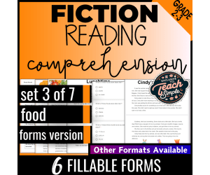 Reading Comprehension Passages Fiction Set 3 - Food (Google Forms)