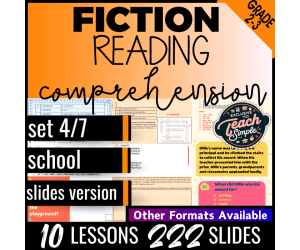 Reading Comprehension Passages Fiction Set 4 - School (Google Slides)