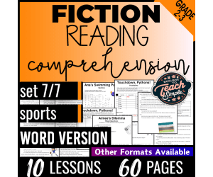 Reading Comprehension Passages Fiction Set 7 - Sports (Word)