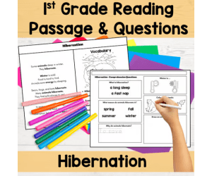 Reading Comprehension Passages First Grade: Hibernation Science Readin