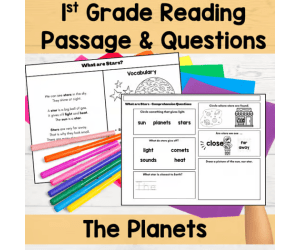 Reading Comprehension Passages First Grade: What are Stars? Reading