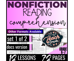 Reading Comprehension Passages Nonfiction Set 1 (Docs) Digital Centers