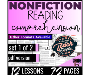 Reading Comprehension Passages Nonfiction Set 1 (PDF)