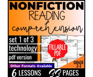 Reading Comprehension Passages Nonfiction Set 1 - Technology: Fillable
