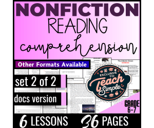 Reading Comprehension Passages Nonfiction Set 2 (Docs) Digital Centers