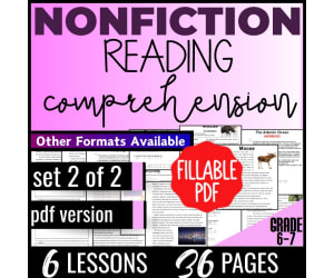 Reading Comprehension Passages Nonfiction Set 2 (Fillable PDF)