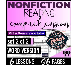 Reading Comprehension Passages Nonfiction Set 2 (Word)