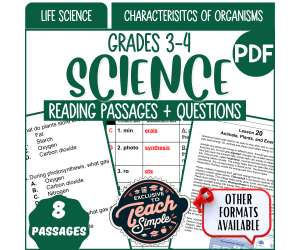 Reading Comprehension Passages on Characteristics of Organisms (PDF)