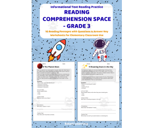 Reading Comprehension Space | Grade 3 Reading Activities