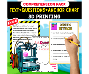 READING-COMPREHENSION TEXT | 3D PRINTING | 20 FREE PAGES