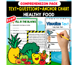READING-COMPREHENSION TEXT | HEALTHY FOOD | 20 FREE PAGES