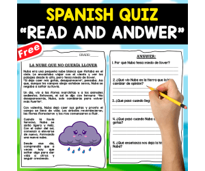 READING COMPREHENSION TEXT IN SPANISH | NUBA LA NUBE