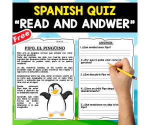 READING COMPREHENSION TEXT IN SPANISH | PIPO EL PINGUINO
