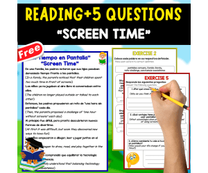 READING COMPREHENSION TEXT SPA+ENG| THE SCREEM TIME