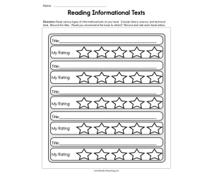 Reading Informational Texts Worksheet