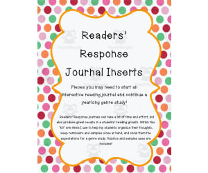 Reading Journal Inserts Packet