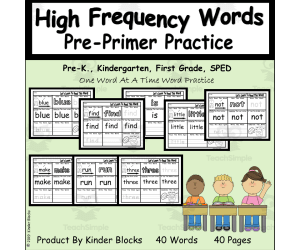 Reading My High Frequency Words - Pre-Primer-Word Practice