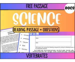 Reading Passage 32: Vertebrates (Google Docs)
