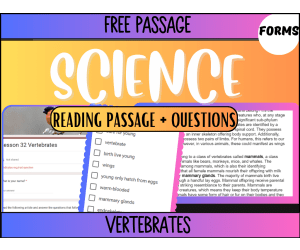 Reading Passage 32: Vertebrates (Google Forms)
