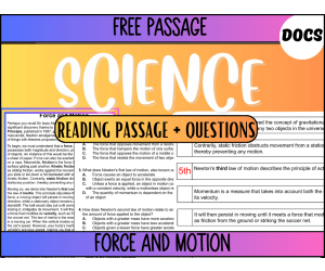 Reading Passage 7: Force and Motion (Google Docs)