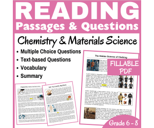 Reading Passages. Chemistry & Materials Science (FILLABLE PDF)