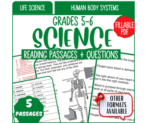 Reading Passages on Human Body Systems (Fillable PDF)