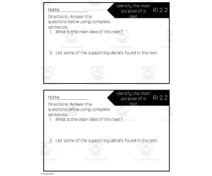 Reading Quick Check: RI 2.2 Main Purpose of a Text - 1st Quarter