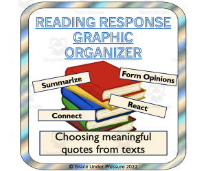 Reading Response Graphic Organizer: Help Your Students Choose Quotes from Literature