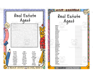 Real Estate Agent word search & scramble