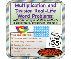 Real-Life Long Division Word Problems and Multiplication Word Problems