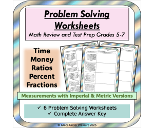 Real World Math Word Problems- Problem Solving Bundle Test Prep 5 6 7