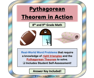 Real-World Pythagorean Theorem Word Problems Pythagoras 8th 9th Grade