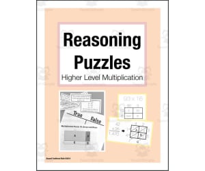 Reasoning Puzzles: 2 by 2 Digit Multiplication, Area Model, Partial Product Task