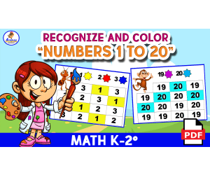 RECOGNIZE AND PAINT - Numbers 1 to 20