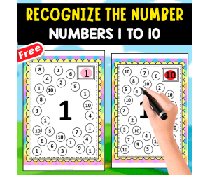 RECOGNIZE THE NUMBER | 1 TO 10 | COLORING ACTIVITY