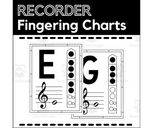 Recorder Fingering Charts & Posters & Coloring Pages - Music Decor