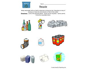 Recycle Worksheet
