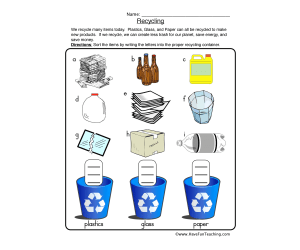 Recycling Sort Worksheet