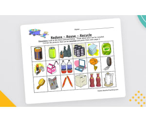 Reduce, Reuse, Recycle Sorting Worksheet