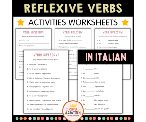 Reflexive Verbs Practice Worksheets in italian - Verbi Riflessivi