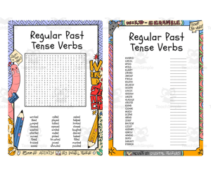 Regular Past Tense Verbs word search & scramble