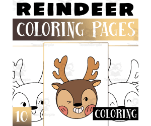 Reindeer Coloring Pages Worksheet Activity For Morning Work