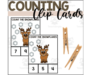 Reindeer Counting to 10 Clip Cards
