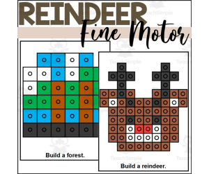 Reindeer Fine Motor Activity with Connecting Cubes