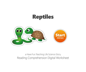 Reptiles Reading Comprehension Digital Worksheet