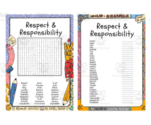Respect & Responsibility word search and word scramble